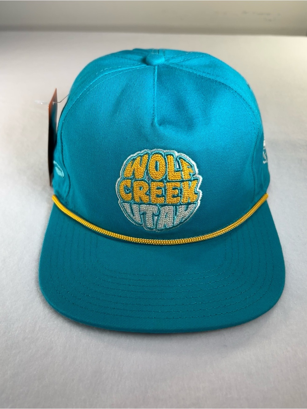 Pukka OS Wolf Creek Utah Patch Teal/Yellow High-crown Snapback Trucker Hat